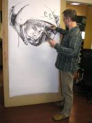 Gagarin - kresba na sokolské šibřinky