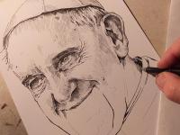 Papež František - perokresba
