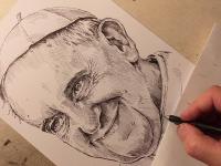 Papež František - perokresba